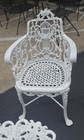Pair Antique Cast Iron Neoclassical Garden Armchairs Beautiful  56 Lbs Each