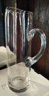 Vtg Hand Blown Clear Glass Martini Pitcher Applied Handle Pinch Spout 6 Cup Euc