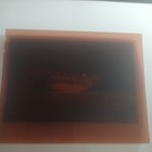 Vintage Large Film Negative Of A Large Hover Craft With Ship In Background