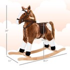 Qaba Kid Plush Rocking Horse Ride-on Baby Girl Toy Pony W  Realistic Sound Brown