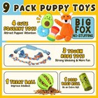 9 Pack Puppy Chew Toys For Small Dogs Teething Squeaky Rope Ball Durable Pet Toy