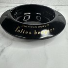 Vtg Hotel Tropicana Ashtray Las Vegas Folies Bergere Black Glass Casino Euc