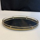 Vintage Mirrored Vanity Perfume Tray With Gallery Brass 13   x 9    X 1 25   