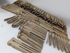 Mixed Lot Vintage 100  Wooden Clothes Pins Pegs No Metal Flat Round Tapered 120 
