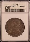 1829 7 Capped Bust Half Dollar O-101 - Anacs Xf45 - Rare Overdate  Original 