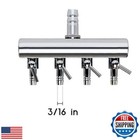 Bnafes Aquarium Air Valve 4 Way Inline Manifold Air Flow Pump Tubing Splitter