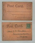 Lot Of 2 Antique Leather  Postcards Old Town Me  Deer Buck   Cat 1907