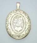 Big Antique Victorian Gold Pearl Ruby Enamel Floral Rose Mourning Locket Pendant