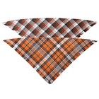 Fall Dog Bandana Autumn Thanksgiving Plaid Reversible Triangle Bibs Scarf 