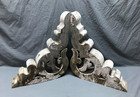 Antique Pair Large Roof Brackets 18x21 Shabby White Vtg Chic Corbels Old 532-24b