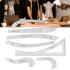 7pcs Fashion Clear Metric Sewing Ruler Set  French Curve Pattern Ruler Kit Fo   