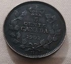 1902 Large H Canada 5 Cent Look At The Pictures Very Strong Details Just Tarnish