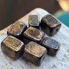 Rare Old Vintage Glass Beads Rectangular W  Metallic Finish