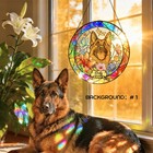 Custom Pet Portrait Stained Glass Dog Memorial Personalized Photo Home Decor