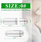 Size 0 Empty Gelatin Capsules 1000 Count Clear Separated Kosher Halal