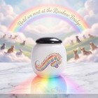 4 3  Ceramic Pet Urn For Dog Cat Ashes  Small Memorial Keepsake Urn Rainbow