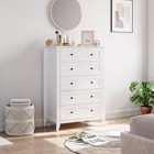5 Drawer Chest Dresser  wooden Storage Bedroom Furniture Cabinet Modern  white