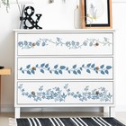 Leaf Vine Border Stencil For Painting - 12 Pcs Reusable Flowers Wall Stencils   