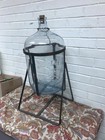 Antique Vtg Polar 5 Gallon Glass Water Bottle Jug W pouring Swivel Stand 26   