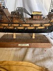 Vintage Santa Maria Model Ship Wood Display Boat For Parts Or Repair Sold As Is