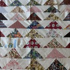 Vintage Flying Geese Quilt Top 70    X 80    Handmade Patchwork 1960s   1980s Fabrics