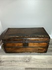 Antique Civil War Era 1860s Wood Stagecoach Chest Steamer Trunk - Rare Obo 