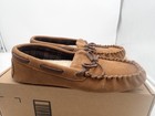 Men s Topher Moccasin Slippers Goodfellow   Co Chestnut Suede Upper Size 9