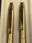 Vintage Nos Centennial Ball Point Pen Pencil Set In Case Gold Tone Office Tool
