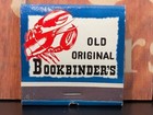 Vintage Matchbook Unstruck Full Feature Old Original Bookbinders Lobster Pop-up