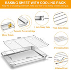 Quarter Sheet Pan With Rack Set  2 Sheets   2 Racks   9x13 Stainless Steel Bakin