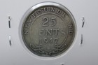 Newfoundland 1917 C George V 25 Cents Silver Coin