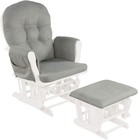 Nursery Glider With Ottoman  Upholstered Comfort Glider Rocker With Padded Cu   