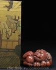 2 6  Old Chinese Tianhuang Shoushan Stone Carving Guardion Lion Beast Statue