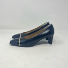 St  John Pumps Heels Shoes Navy Leather Designer Spectator Women s Sz 6 5