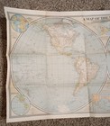 Vintage 1941 National Geographic Map Of The World Folding Map Crafts Scrap Booki