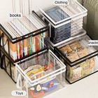 1pcs Clear Pvc Storage Box Flip Top Lid Multi Use Organizer Gift Container Case