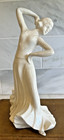 Vintage Art Deco Style Lady Figurine White Porcelain Dancing Woman Sculpture 9 