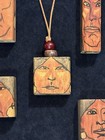 Glen Lafontaine Native American Art Original Hand Painted Wood Bocks 1 Necklace