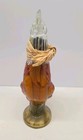 Vintage Sealed 13  Clear Glass Rooster Shaped Bottle Vinegar Infused Red Peppers