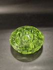 Vintage Vaseline Uranium Glass Green 13 Hole Flower Frog