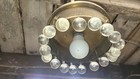 Unique   Vintage Retro 60 s 70 s Era Brass Light Fixture With Glass Balls   Star