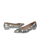 J crew Womens Silver Sequin Pointed Toe Slip On Flats Shoes Size 9