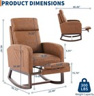 Baby Nursery Rocker With Footrest  High Back Support  Soft Pu Upholstery  300 Lb