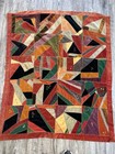 Antique Velvet Crazy Quilt Boho Embroidered Flowers 48    X 57    Beautiful 