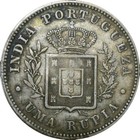 India Portuguese Silver Uma Rupia 1882 Luis I Lovely Grade Np2d