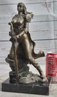 Bronze Statue Sculpture Amazon Female Warrior Semi Nude Figure Art Deal Decor Nr