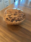 Mcm Vintage Large Walnut Shaped Ceramic Covered Nut Dish Candy Dish Walnut Box