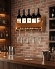 Wine Rack Wall Mounted Led Wall Wine Rack With Wine Glass Holder Bar Shelves Wal