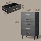 Black Queen Bedroom Furniture Set   2 Nightstands  5-drawer   6-drawer Dressers