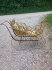 Antique Victorian Wicker Baby Carriage Buggy Stroller Full Size The Gendron